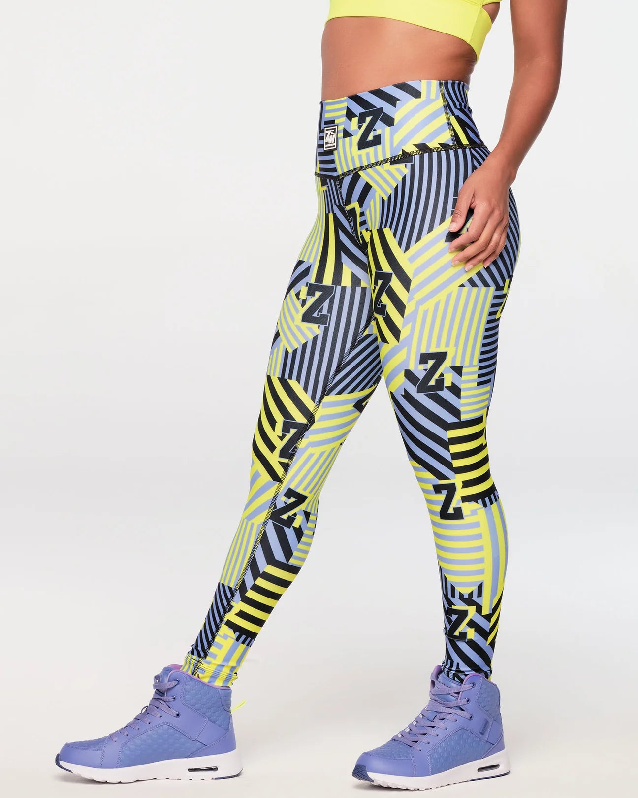 ZW Society High Waisted Ankle Leggings Caution
