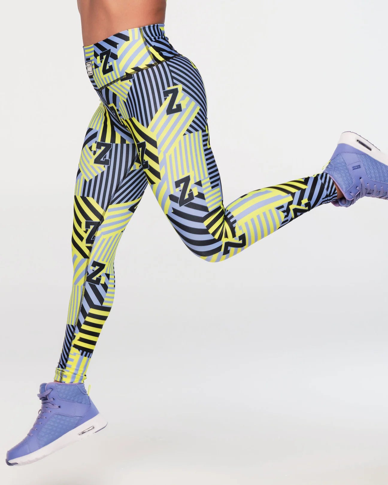 ZW Society High Waisted Ankle Leggings Caution