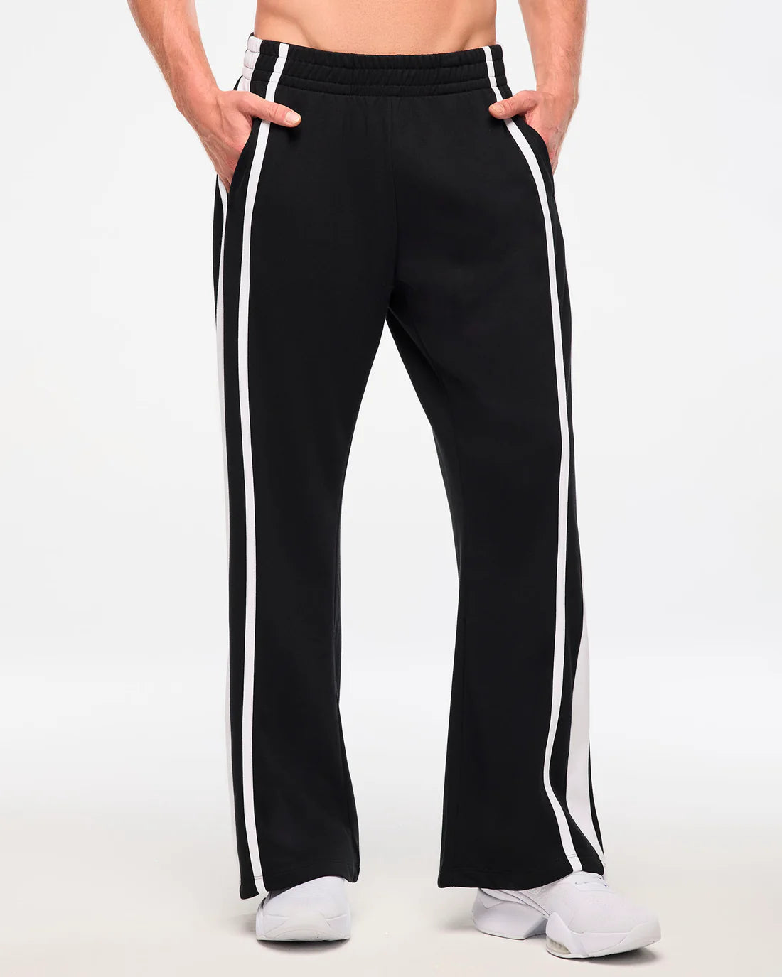 Zumba Wide Leg Sweatpants With Side Panel and Logo
