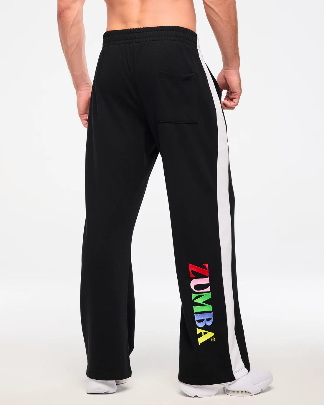 Zumba Wide Leg Sweatpants With Side Panel and Logo