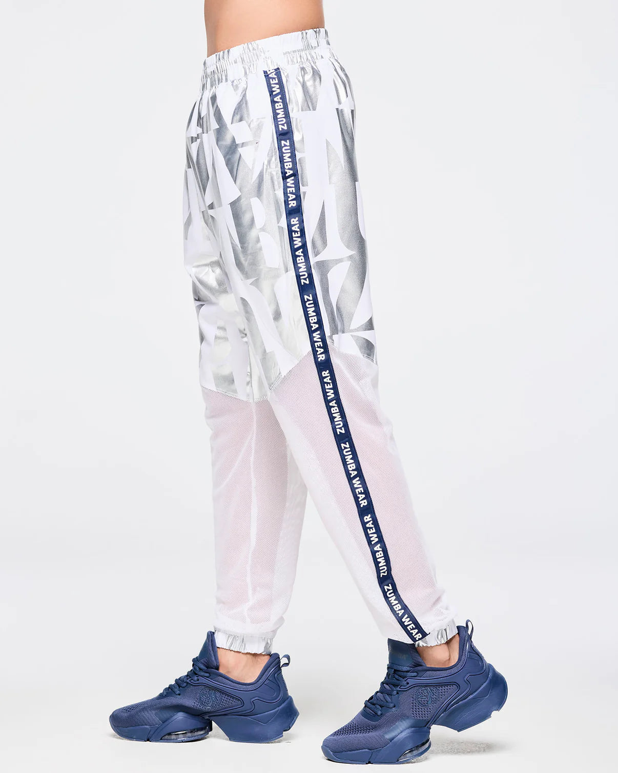 Zumba Out Loud High Waisted Woven Track Pants With Mesh