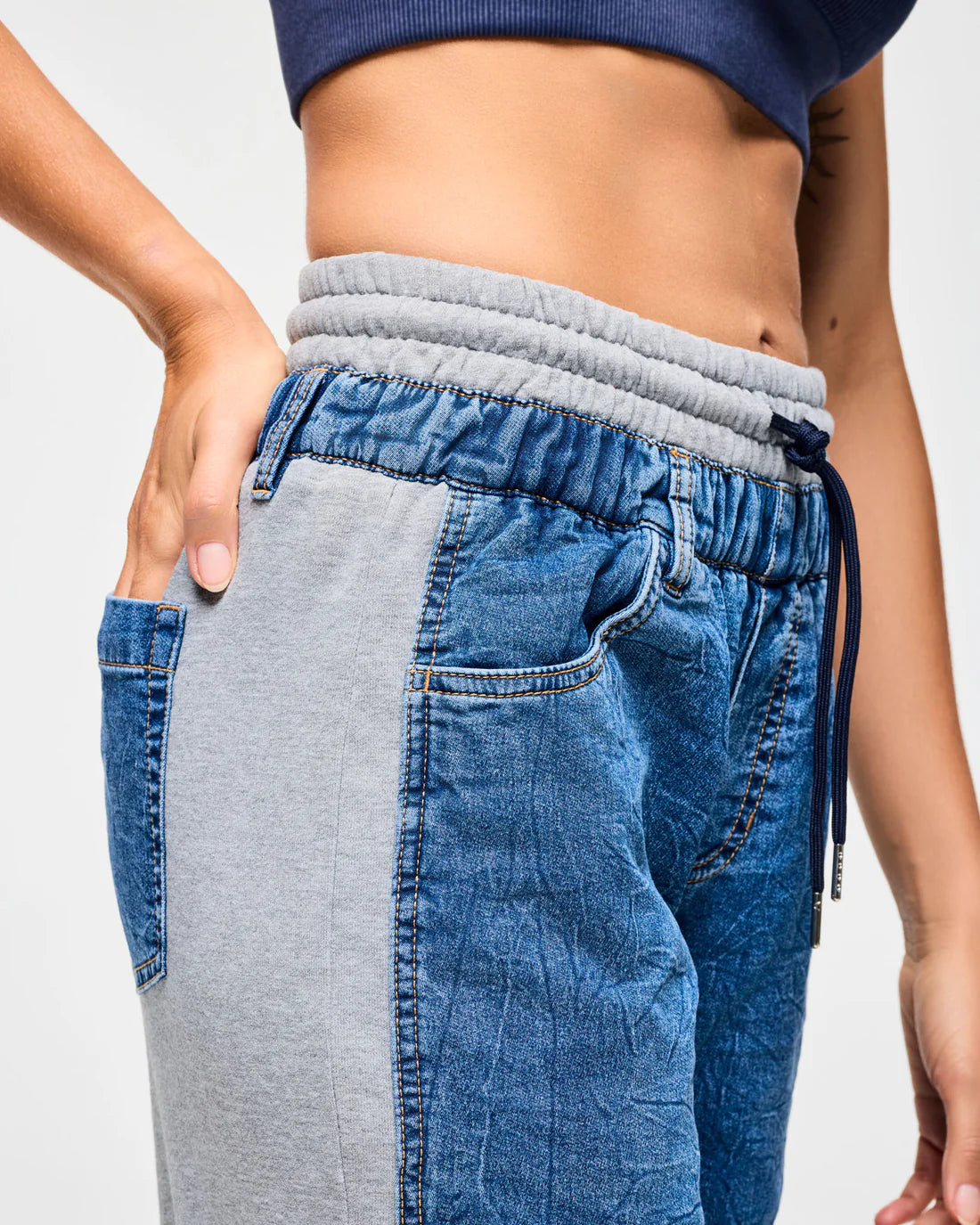 Blue Jean Denim Sweatpants