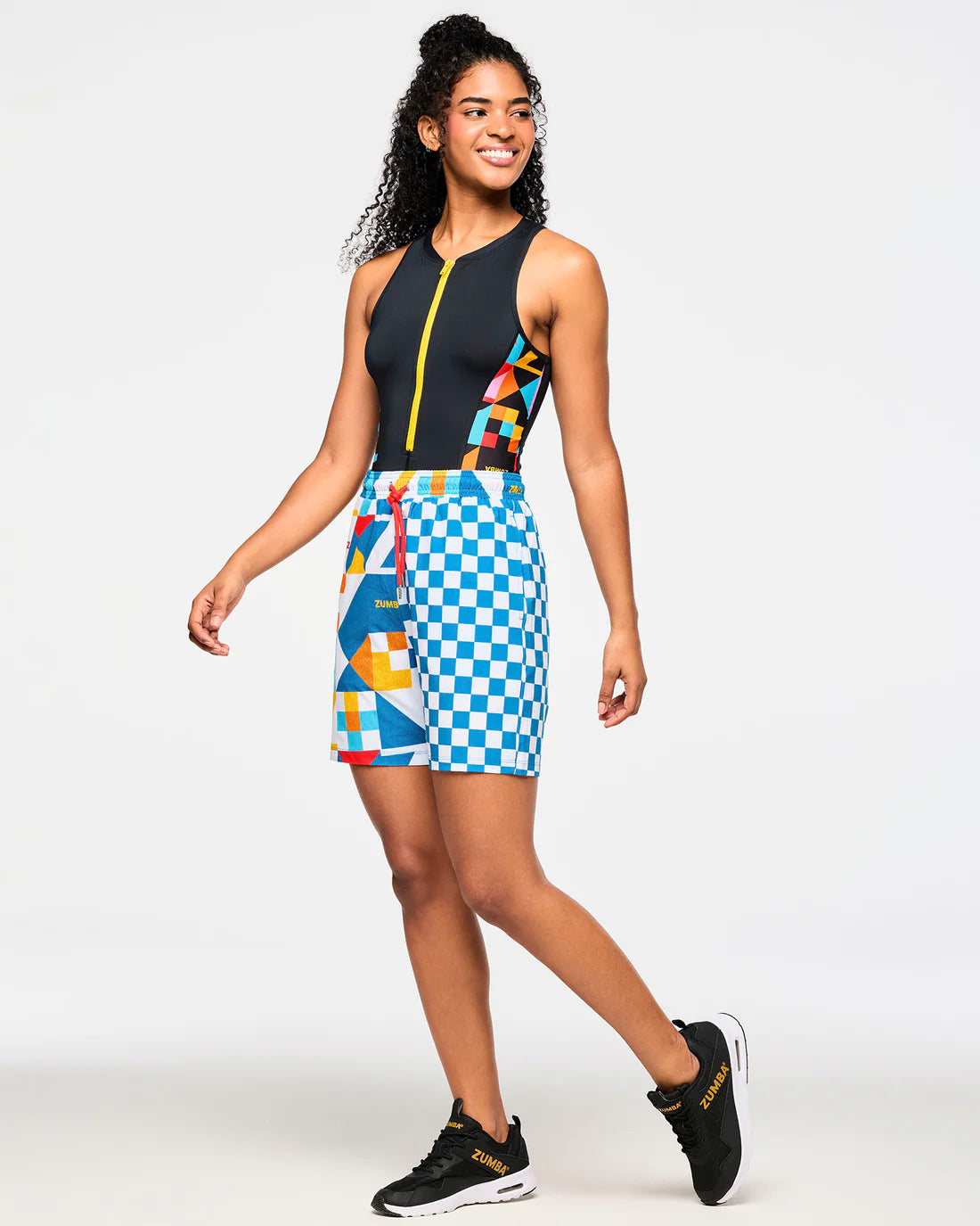 Zumba Rays Half-Zip Biker Bodysuit
