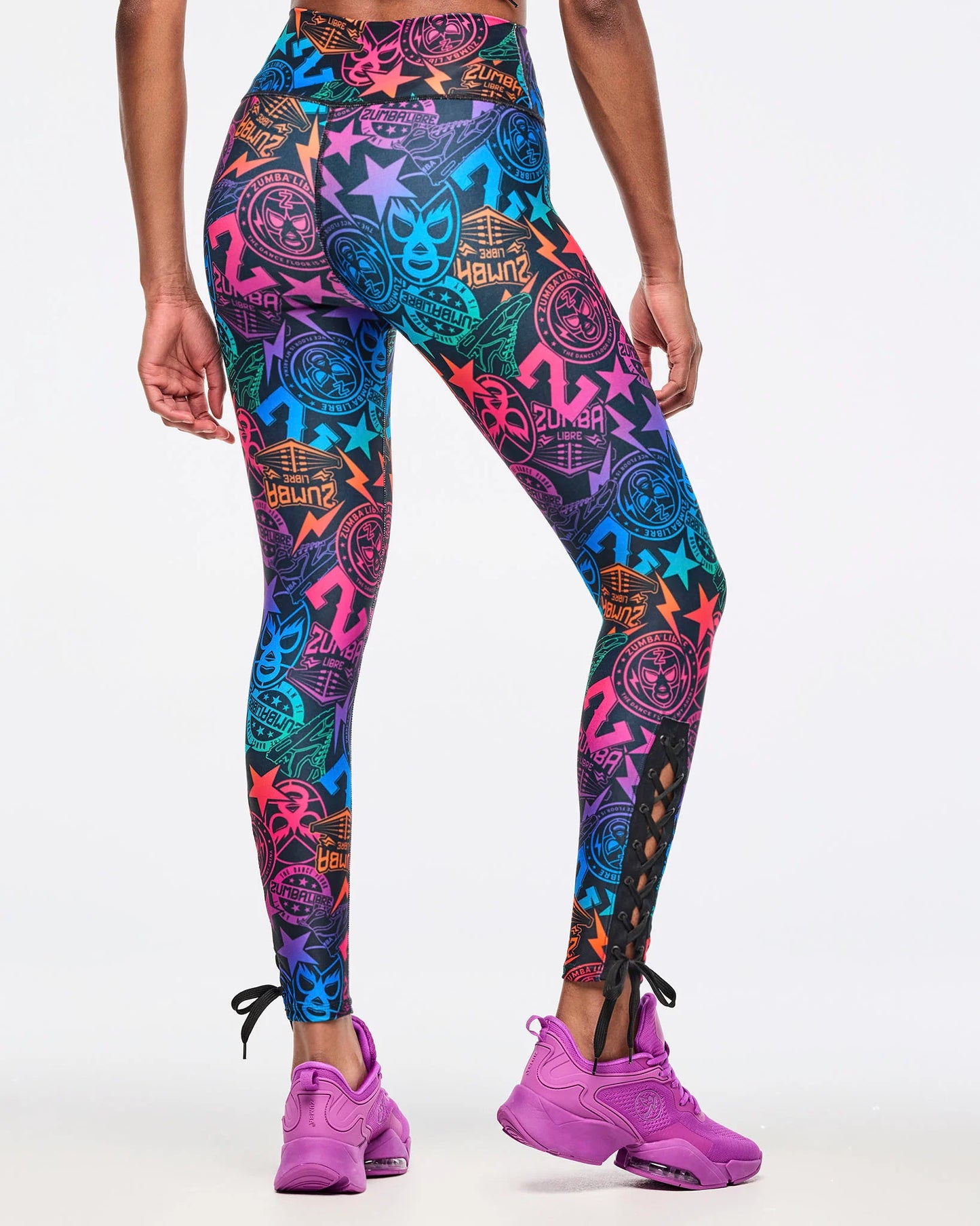 Zumba Libre High Waisted Ankle Legging With Lace Up Detail