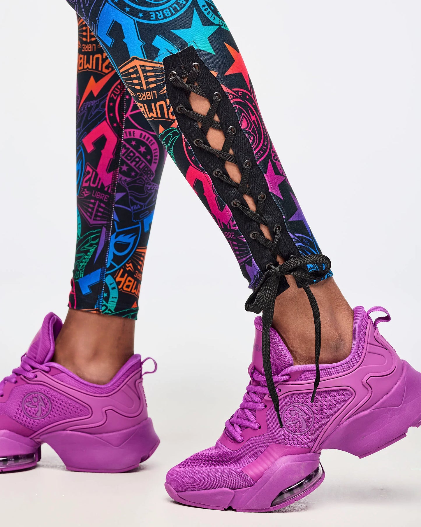 Zumba Libre High Waisted Ankle Legging With Lace Up Detail