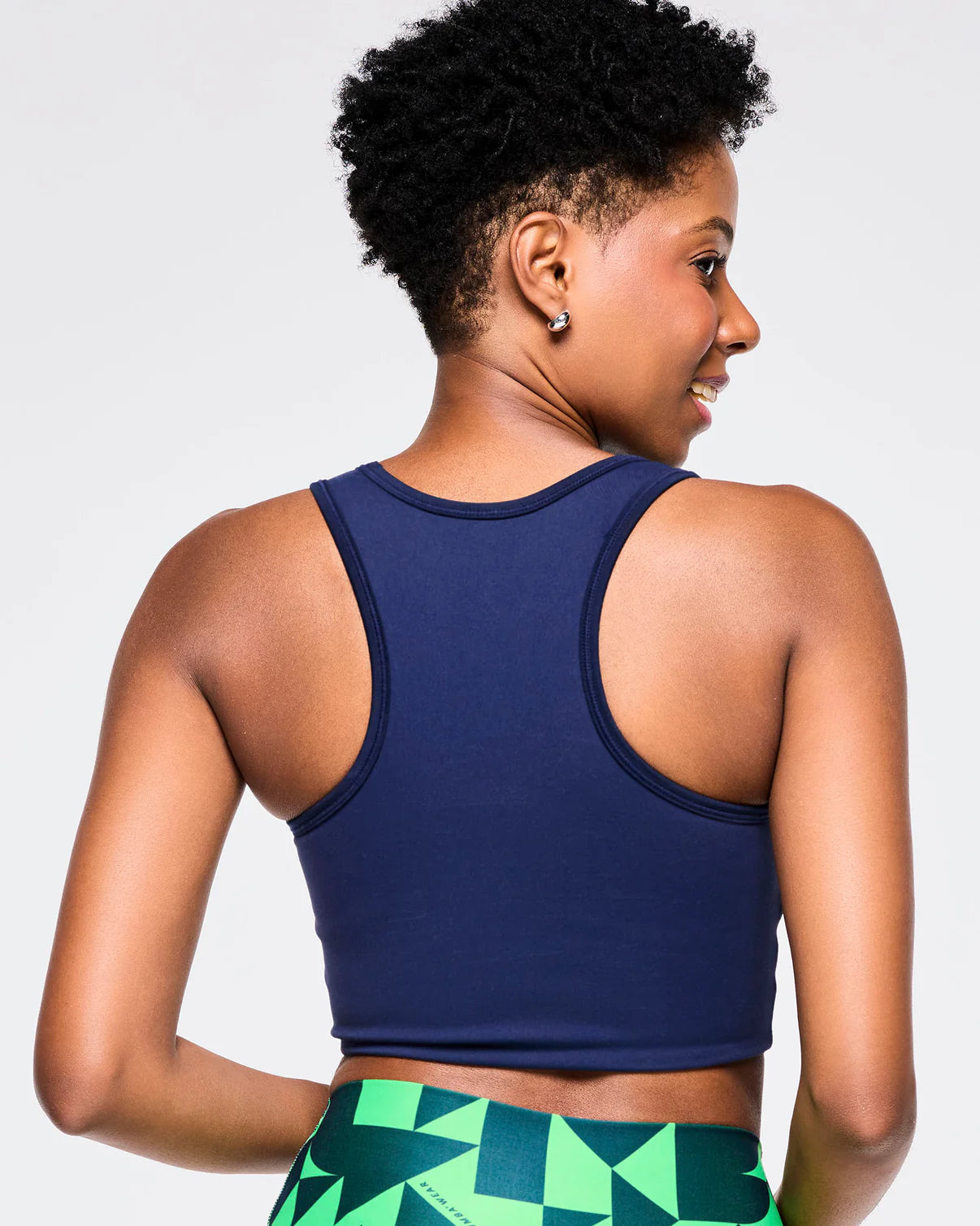 Zumba Out Loud Longline Bra - Navy/Green
