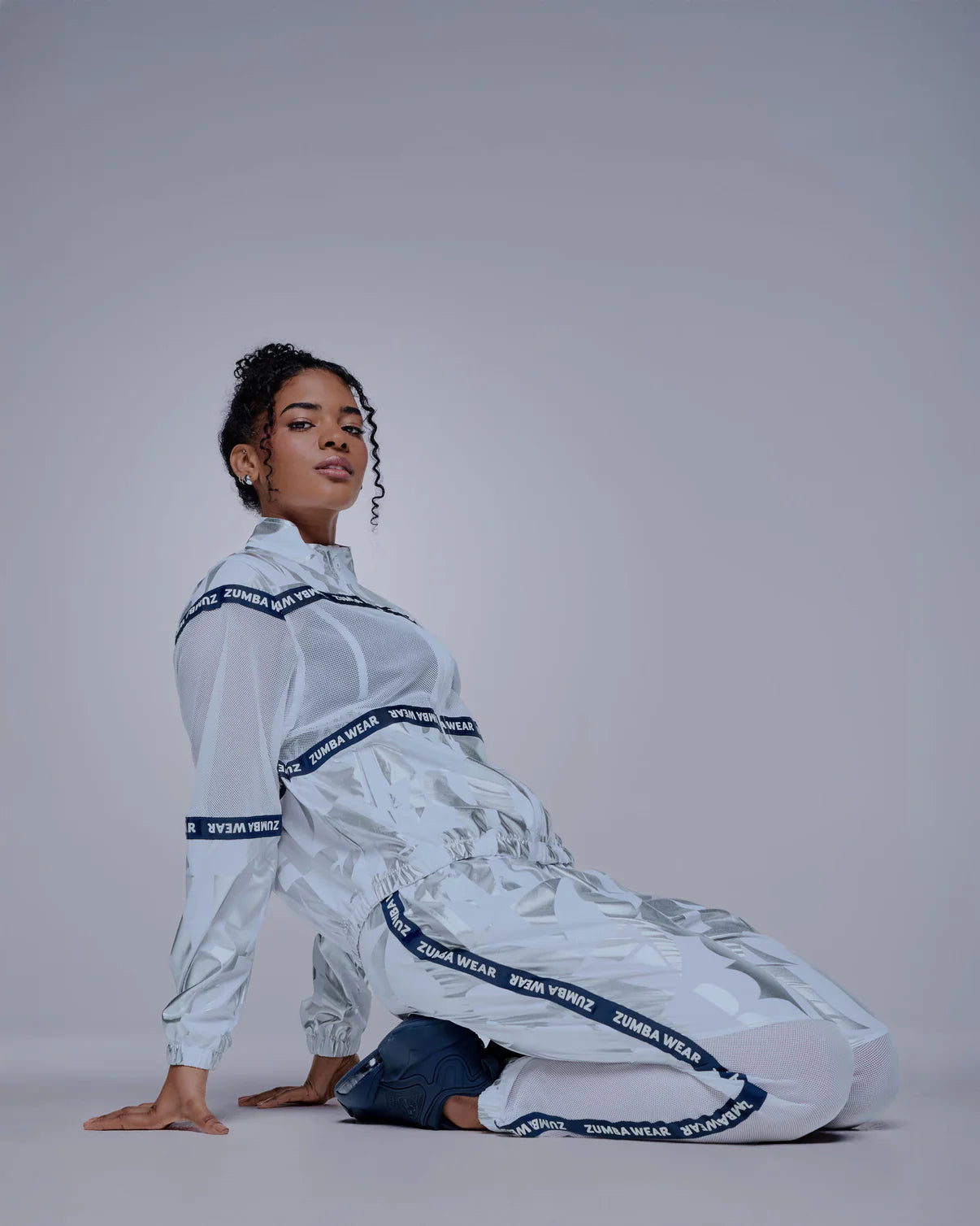 Zumba Out Loud High Waisted Woven Track Pants With Mesh