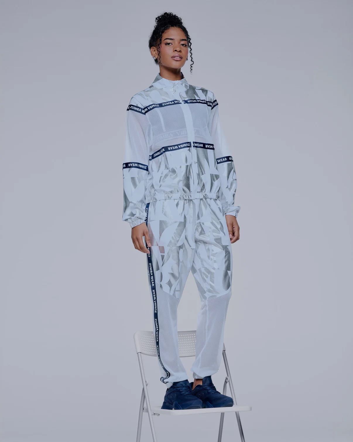 Zumba Out Loud High Waisted Woven Track Pants With Mesh