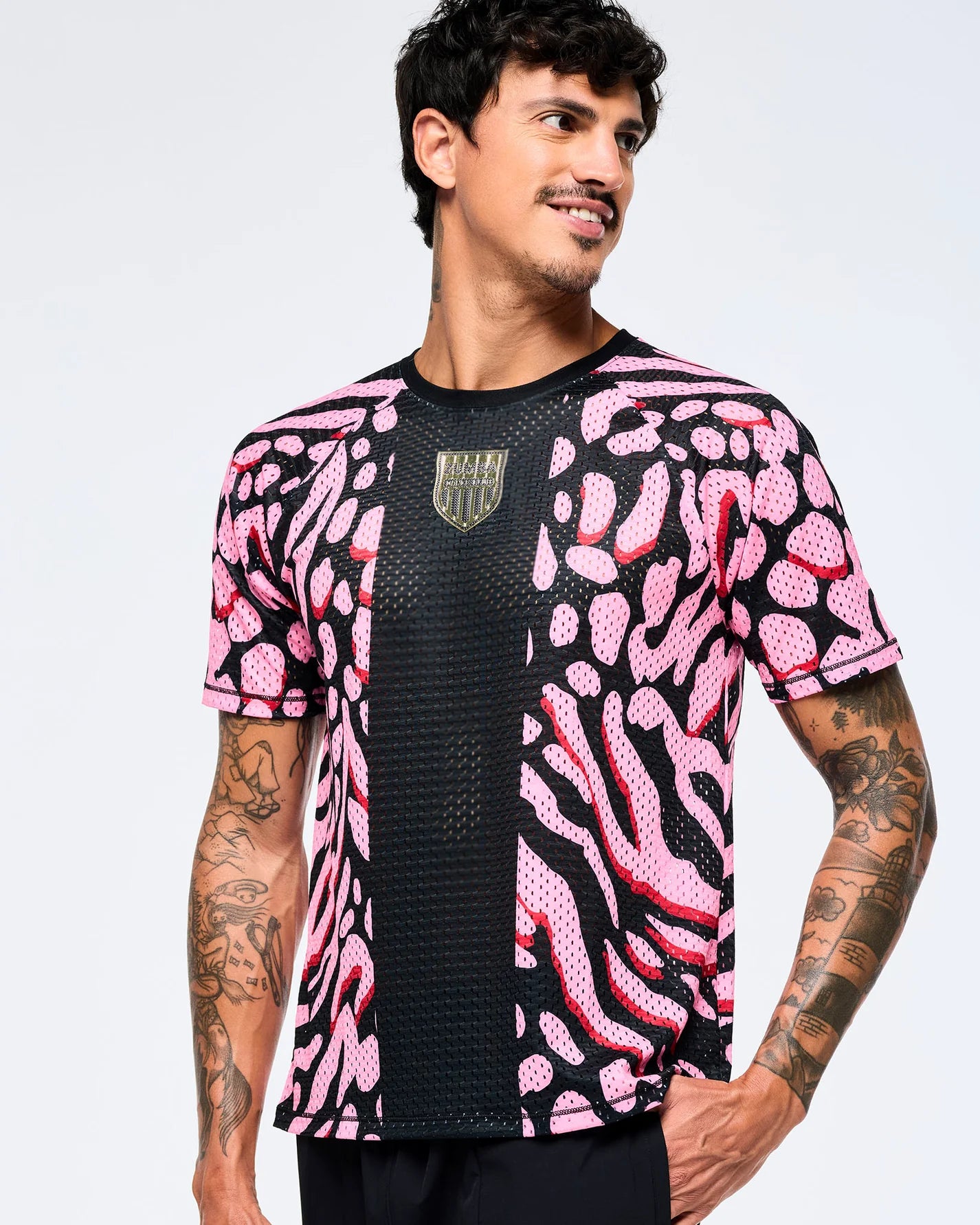 Victory Mesh Crew Neck Raglan Sleeve Top