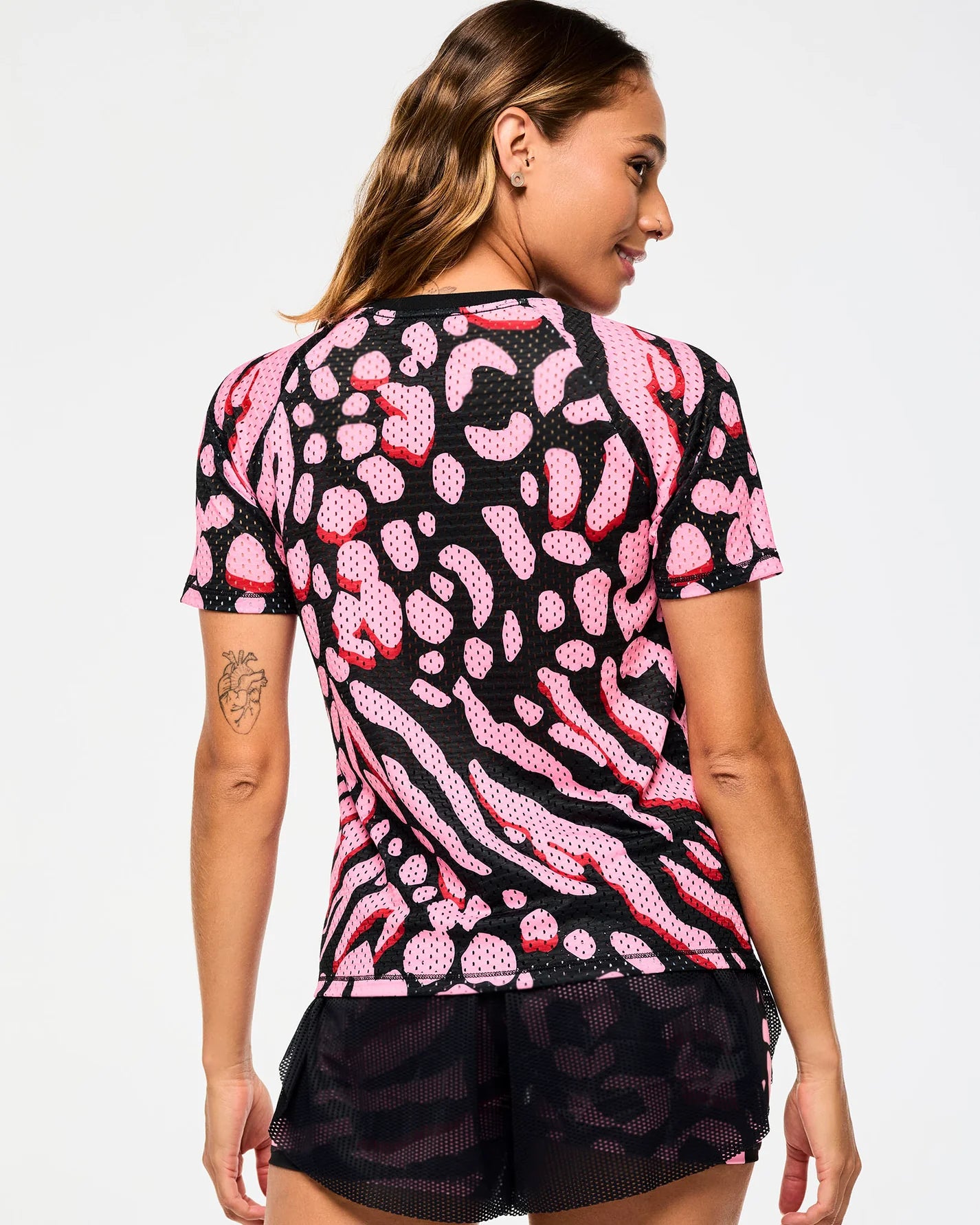 Victory Mesh Crew Neck Raglan Sleeve Top