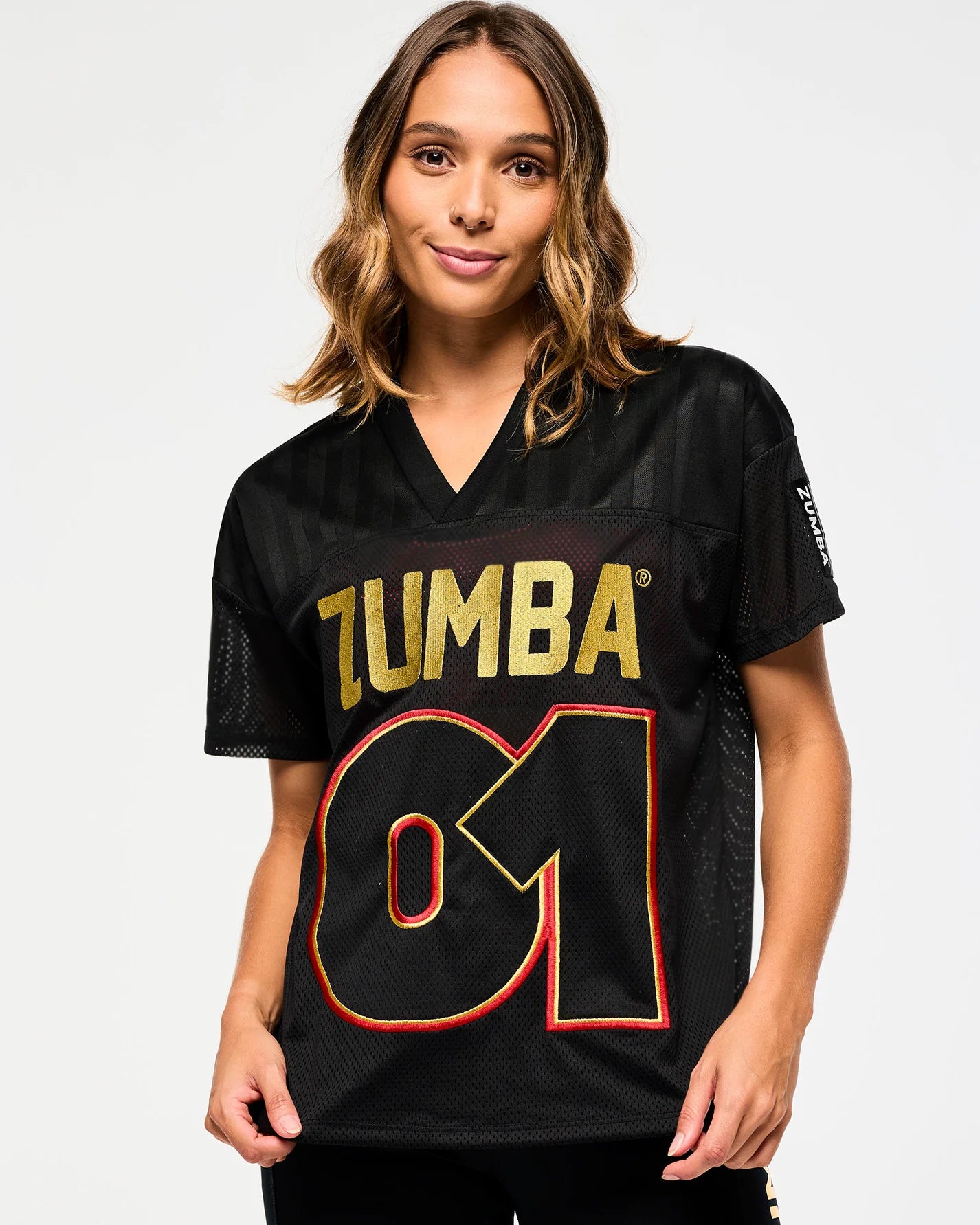 Victory V-Neck Mesh Top With Yoke