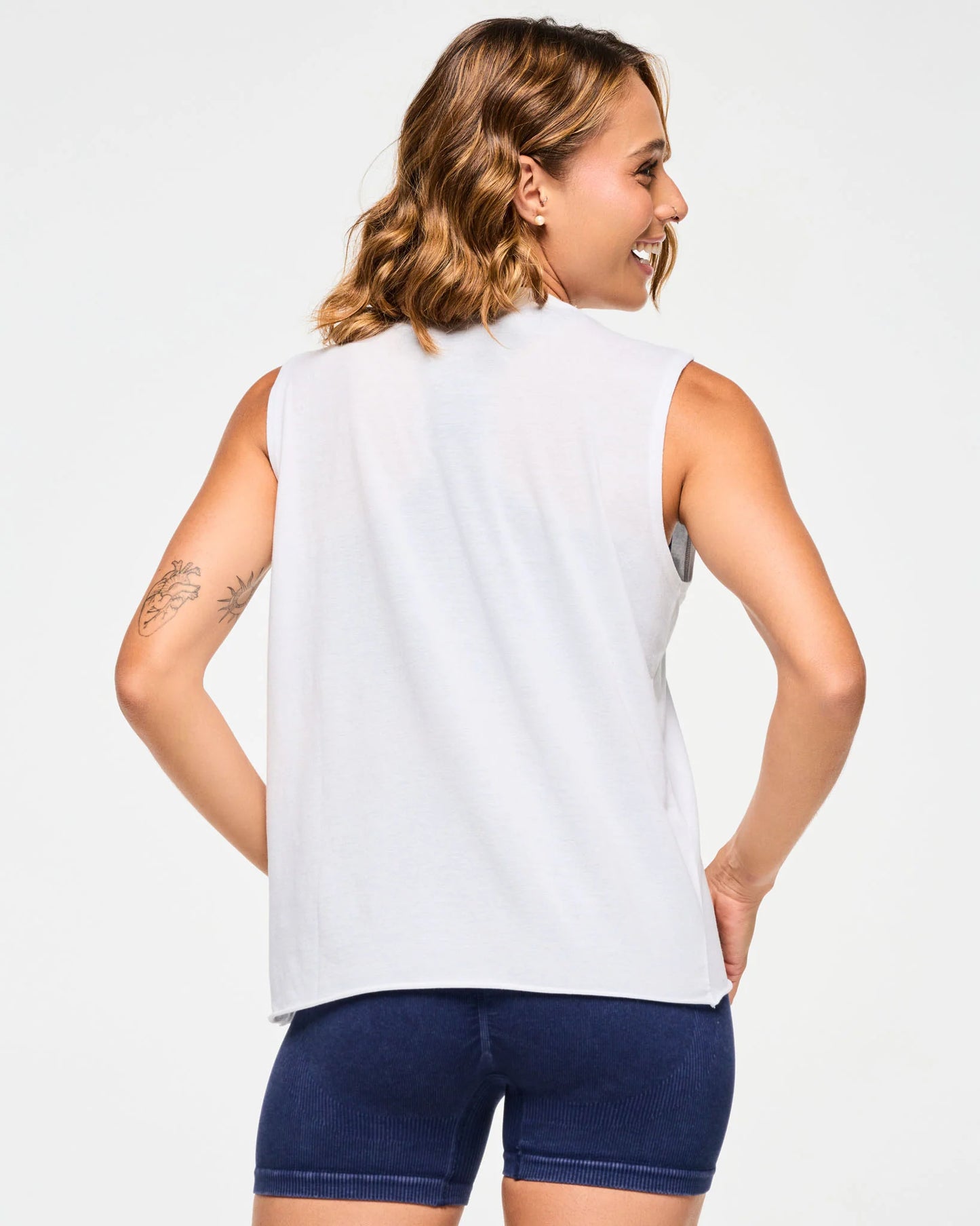Blue Jean Crew Neck Muscle Tank