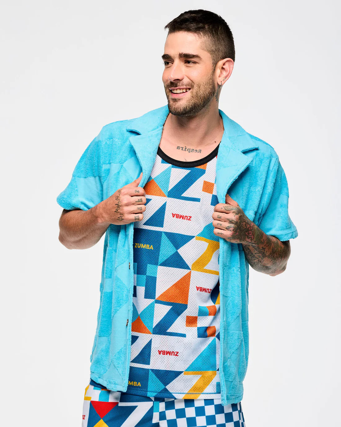 Zumba Rays Terry Button Down