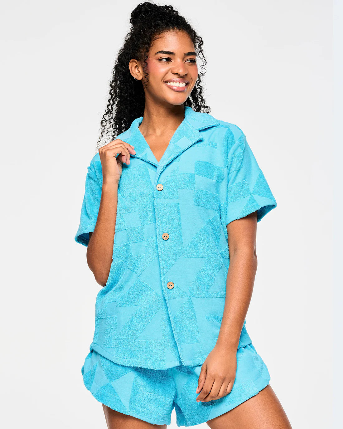Zumba Rays Terry Button Down