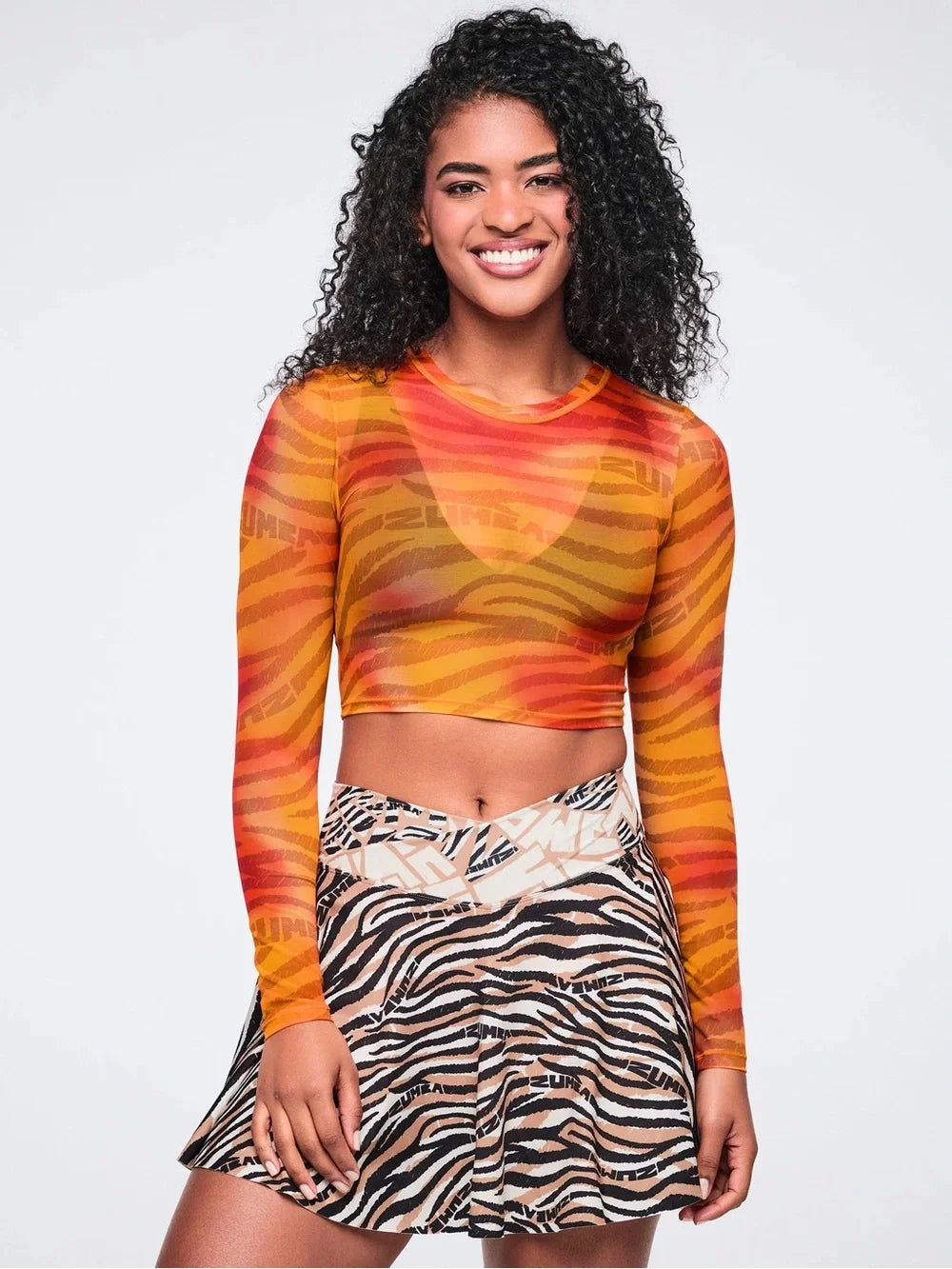 Wildbeat Long Sleeve Mesh Crop Top