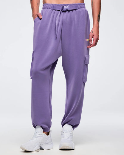 Pastel Modal Slouch Cargo Pants with Belt