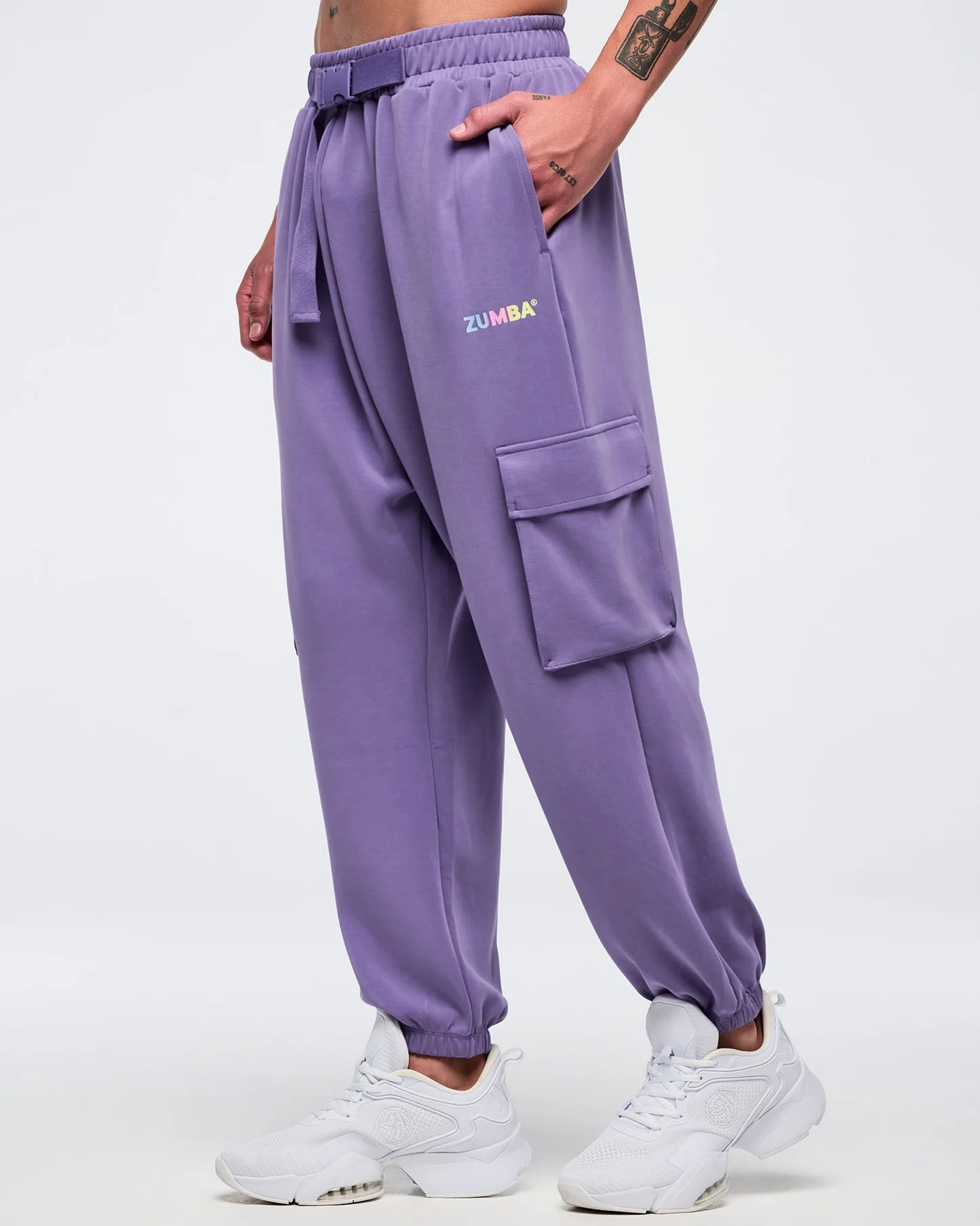 Pastel Modal Slouch Cargo Pants with Belt