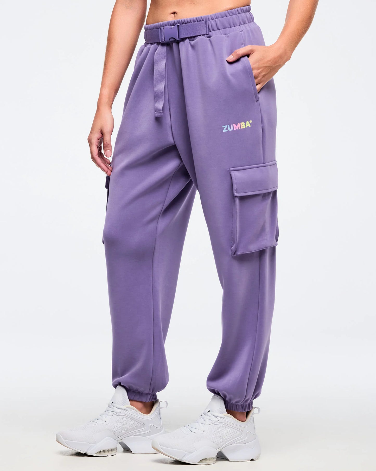 Pastel Modal Slouch Cargo Pants with Belt
