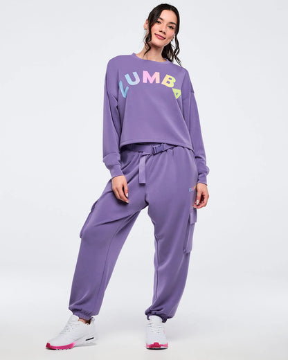 Pastel Modal Long Sleeve Oversized Crop Top