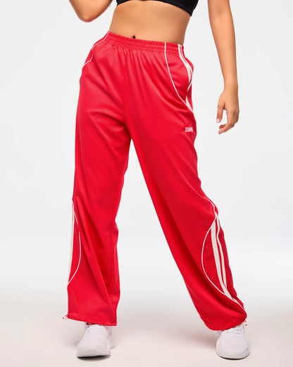 Zumba Haus Wide Track Pants Cherry