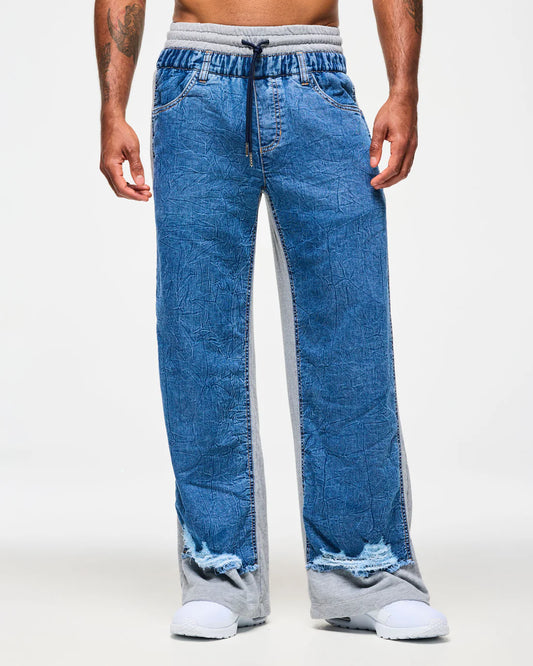 Blue Jean Denim Sweatpants