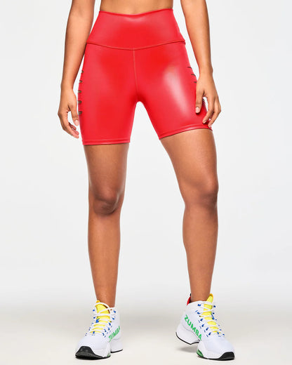 Zumba High Waisted Biker Shorts With Slashes