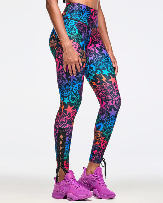 Zumba Libre High Waisted Ankle Legging With Lace Up Detail