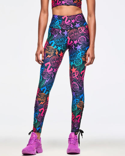 Zumba Libre High Waisted Ankle Legging With Lace Up Detail