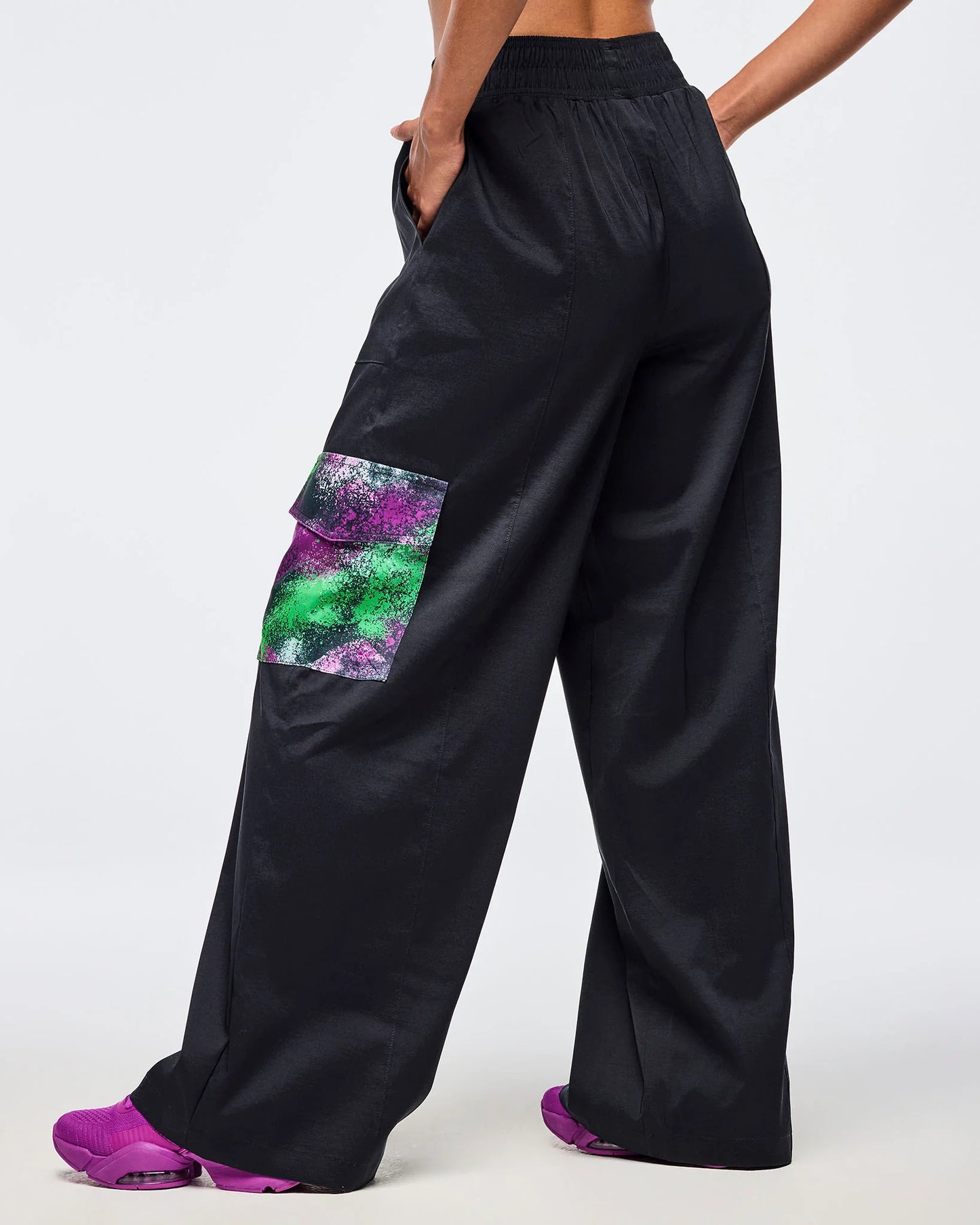 Apres Zumba Wide Leg Woven Cargo Pants