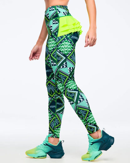 Latin Movement Z-Lift High Waisted Ruffle Back Ankle Leggings