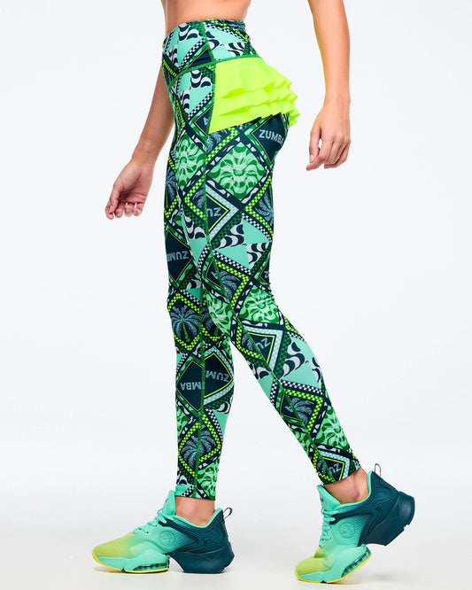Latin Movement Z-Lift High Waisted Ruffle Back Ankle Leggings