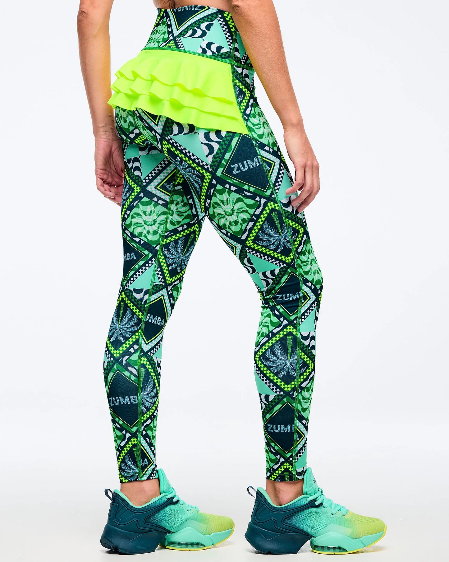 Latin Movement Z-Lift High Waisted Ruffle Back Ankle Leggings
