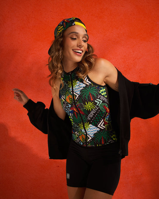 Latin Movement Z-Lift Bodysuit With Mesh Back