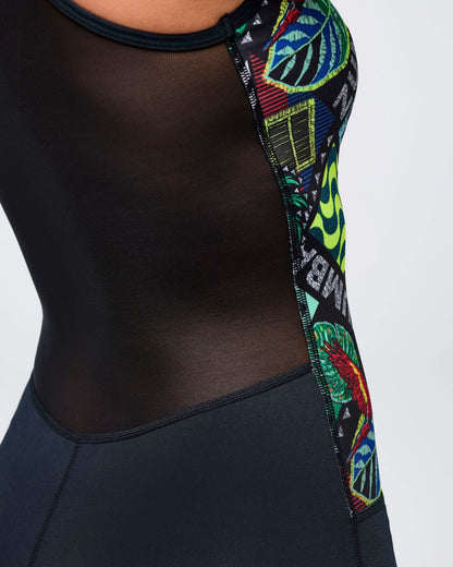 Latin Movement Z-Lift Bodysuit With Mesh Back