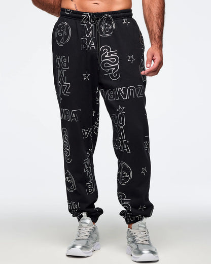 Zumba 25 Slouch Sweatpants - Black/Silver