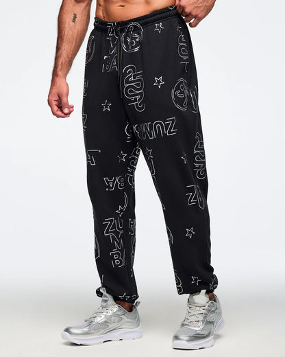 Zumba 25 Slouch Sweatpants - Black/Silver