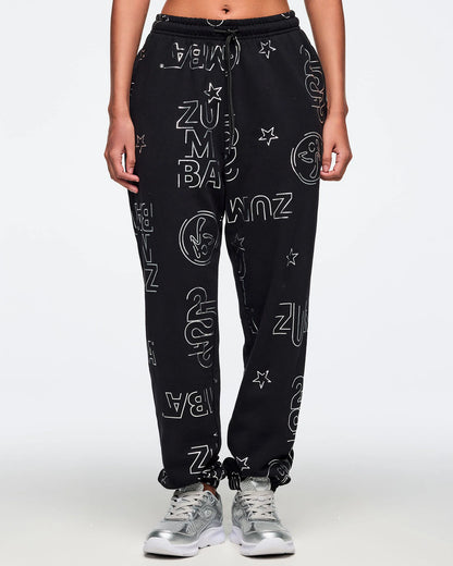 Zumba 25 Slouch Sweatpants - Black/Silver