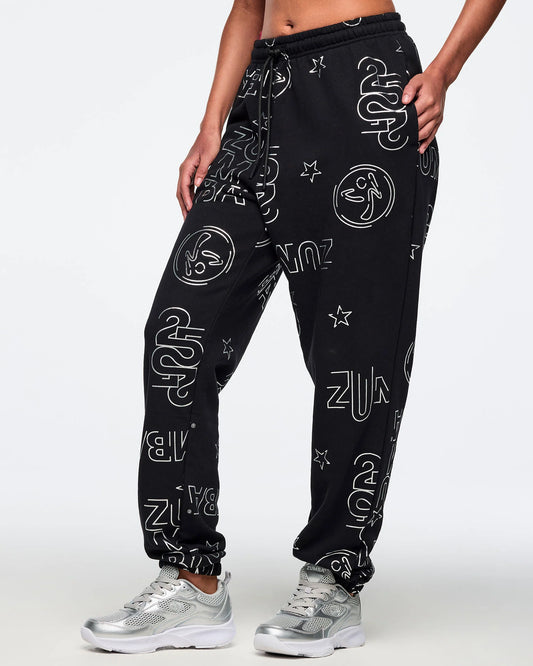 Zumba 25 Slouch Sweatpants - Black/Silver