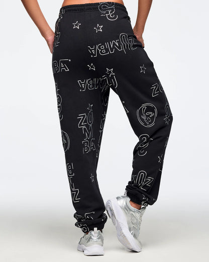 Zumba 25 Slouch Sweatpants - Black/Silver