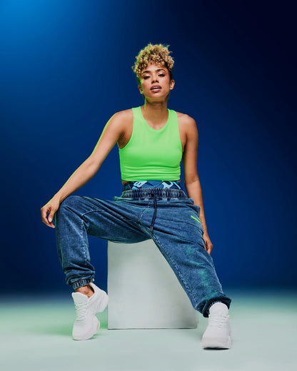 Jean Jamz High Neck Crop Tank