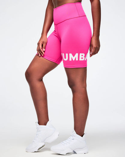 Color Spree High Waisted Biker Shorts - Pink