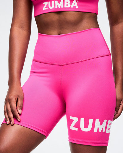 Color Spree High Waisted Biker Shorts - Pink