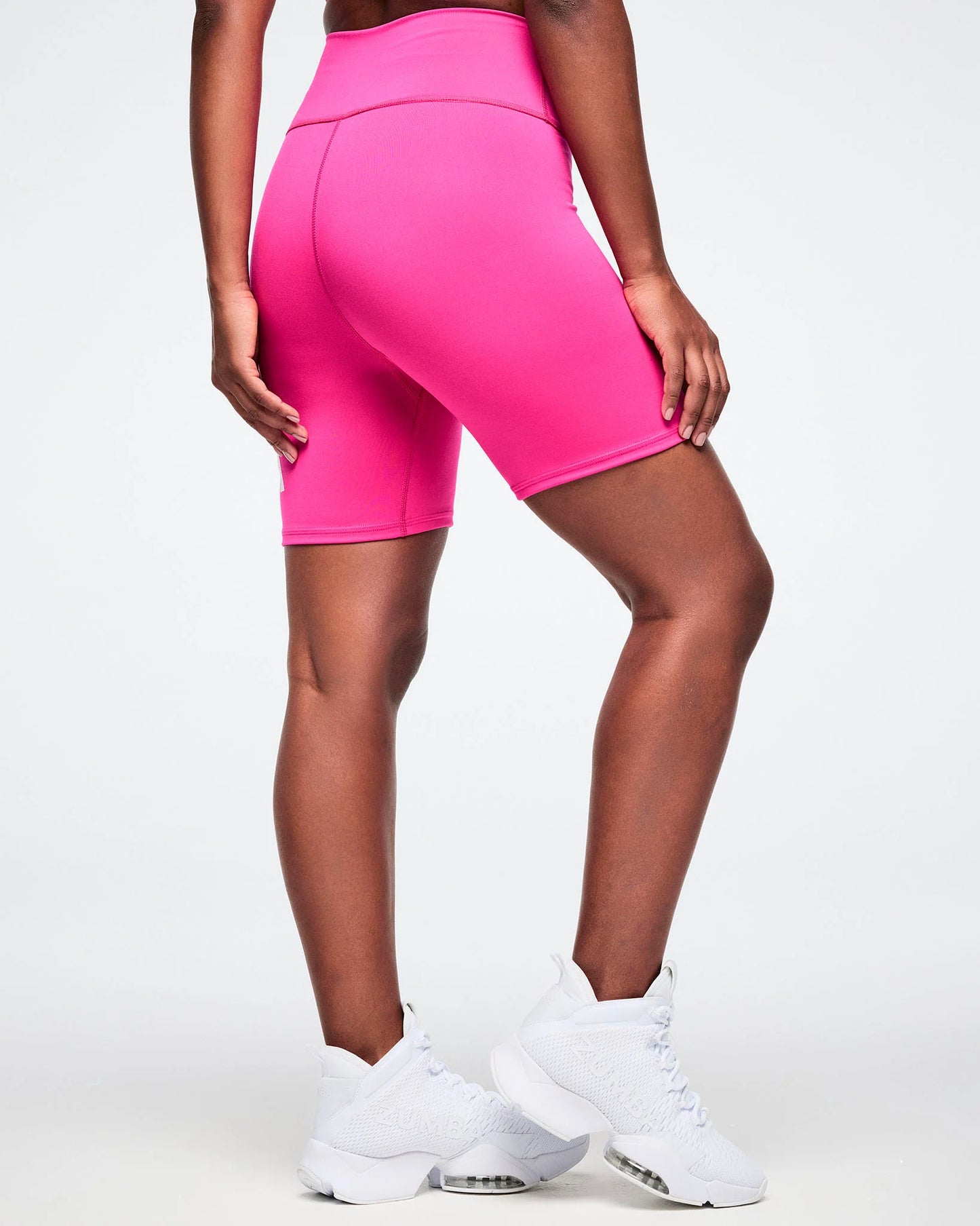 Color Spree High Waisted Biker Shorts - Pink