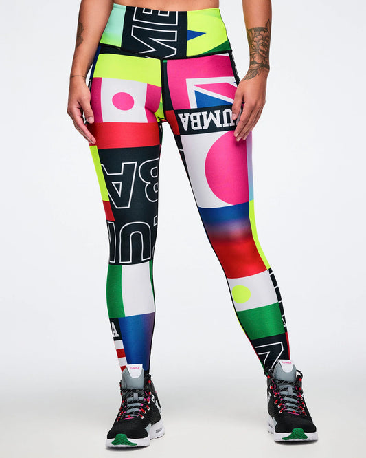 Zumba Worldwide High Waisted Ankle Leggings