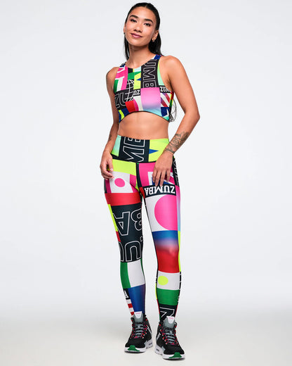 Zumba Worldwide High Waisted Ankle Leggings