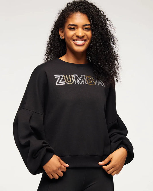 Zumba Runway Pullover Sweatshirt With Bubble Sleeves