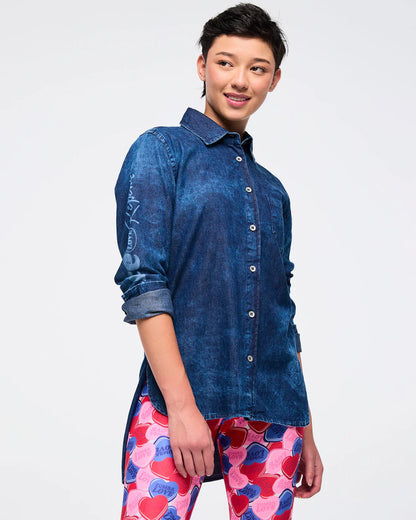 Zumba Love High-Low Button Down