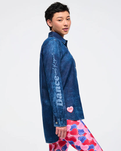 Zumba Love High-Low Button Down