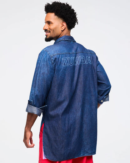 Zumba Love High-Low Button Down