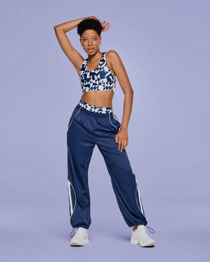 Zumba Out Loud Racerback Bra - Navy/White